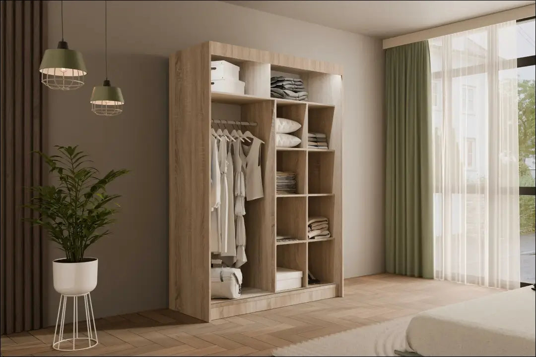 Spinta su LED apšvietimu GI912 - €420 Save 50% __label:Pristatymas 1-2 d.d., color-ruda, material-mdf, miegamojo,