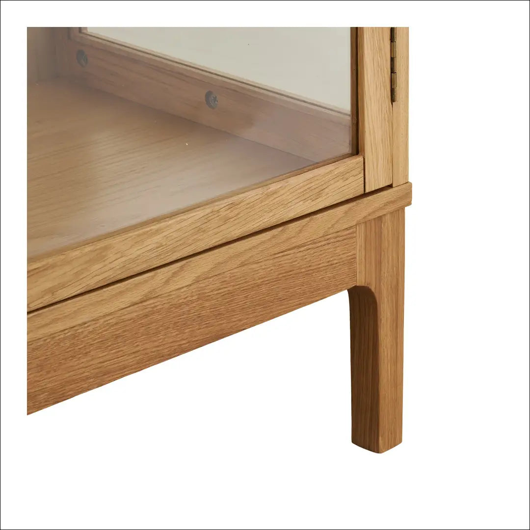 Spintelė 1 stiklinės durys ąžuolas/ąžuolo fanera/grūdintas stiklas natūrali 40x47x180 cm RD502 - €503 Save 15%