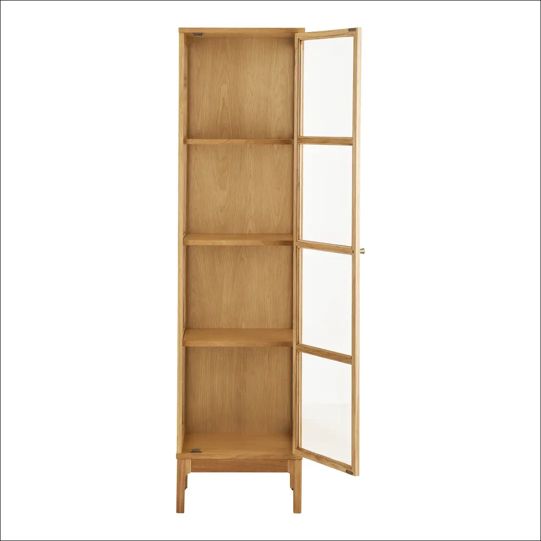 Spintelė 1 stiklinės durys ąžuolas/ąžuolo fanera/grūdintas stiklas natūrali 40x47x180 cm RD502 - €503 Save 15%