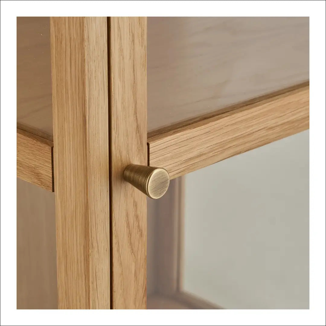 Spintelė 1 stiklinės durys ąžuolas/ąžuolo fanera/grūdintas stiklas natūrali 40x47x180 cm RD502 - €503 Save 15%