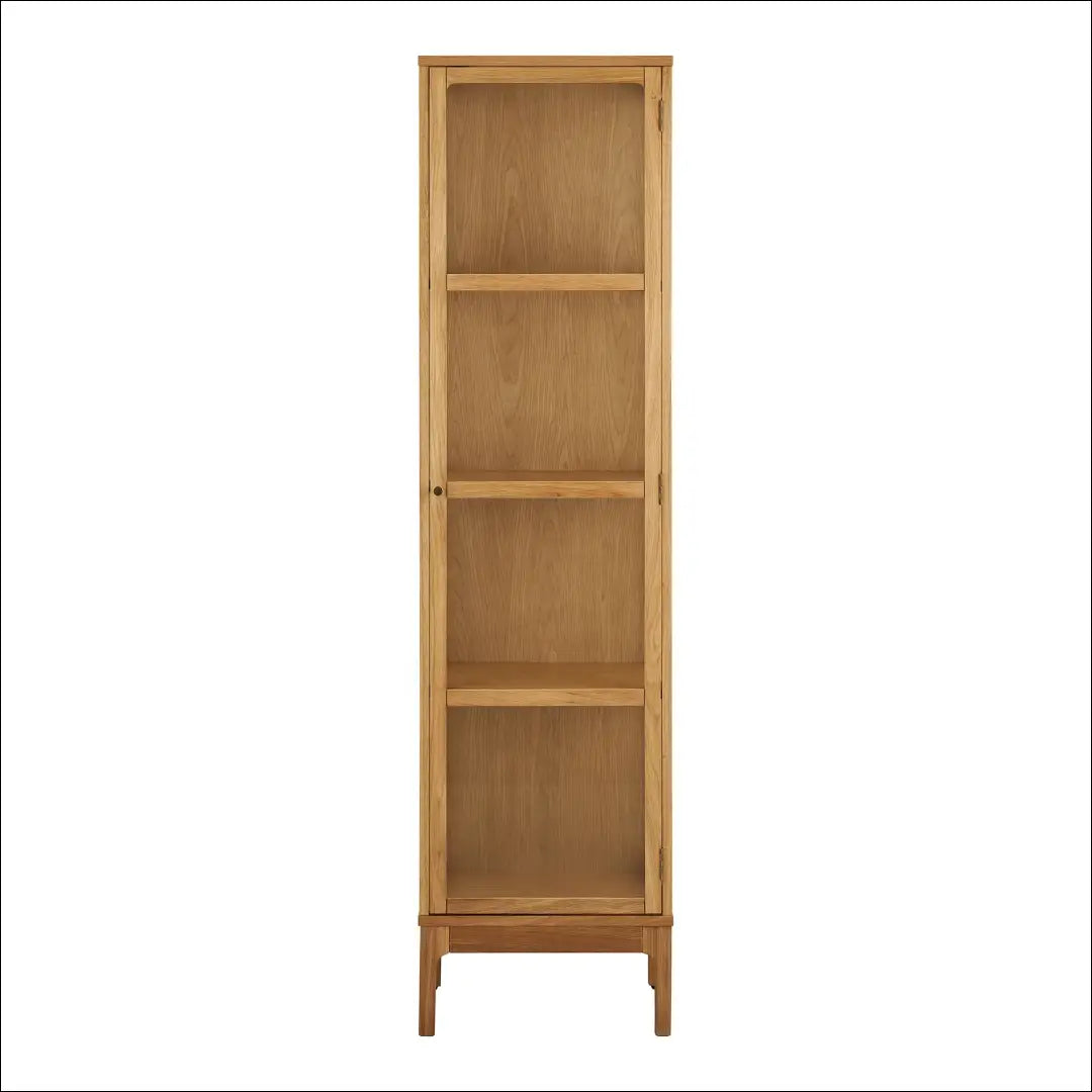 Spintelė 1 stiklinės durys ąžuolas/ąžuolo fanera/grūdintas stiklas natūrali 40x47x180 cm RD502 - €503 Save 15%