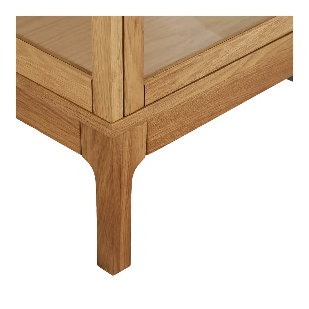 Spintelė 1 stiklinės durys ąžuolas/ąžuolo fanera/grūdintas stiklas natūrali 40x47x180 cm RD502 - €503 Save 15%