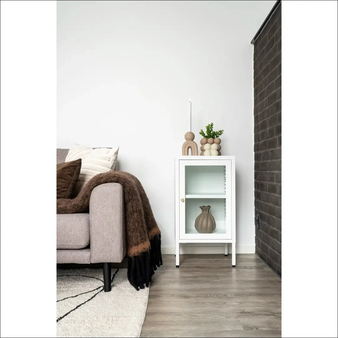 Spintelė 1 stiklinės durys plienas balta 38x35x70 cm RD484 - €82 Save 15% 50-100, __label:Pristatymas 5-14 d.d., Balta,