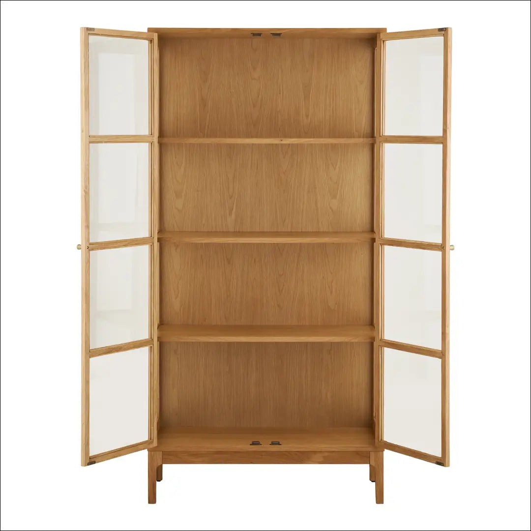 Spintelė 2 stiklinės durys 3 lentynos ąžuolas/ąžuolo fanera/grūdintas stiklas natūrali 40x90x180 cm RD504 - €794 Save