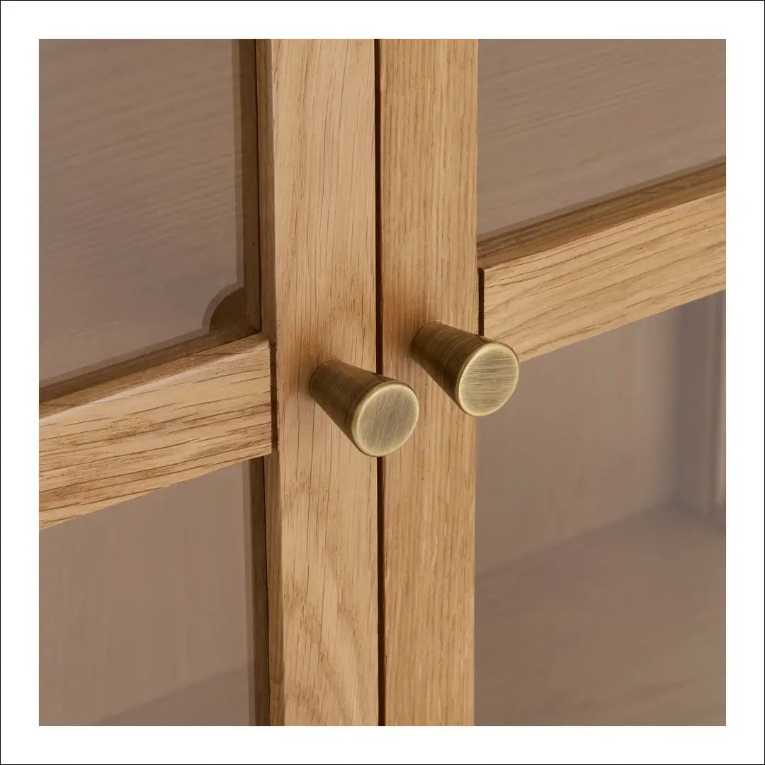 Spintelė 2 stiklinės durys 3 lentynos ąžuolas/ąžuolo fanera/grūdintas stiklas natūrali 40x90x180 cm RD504 - €794 Save