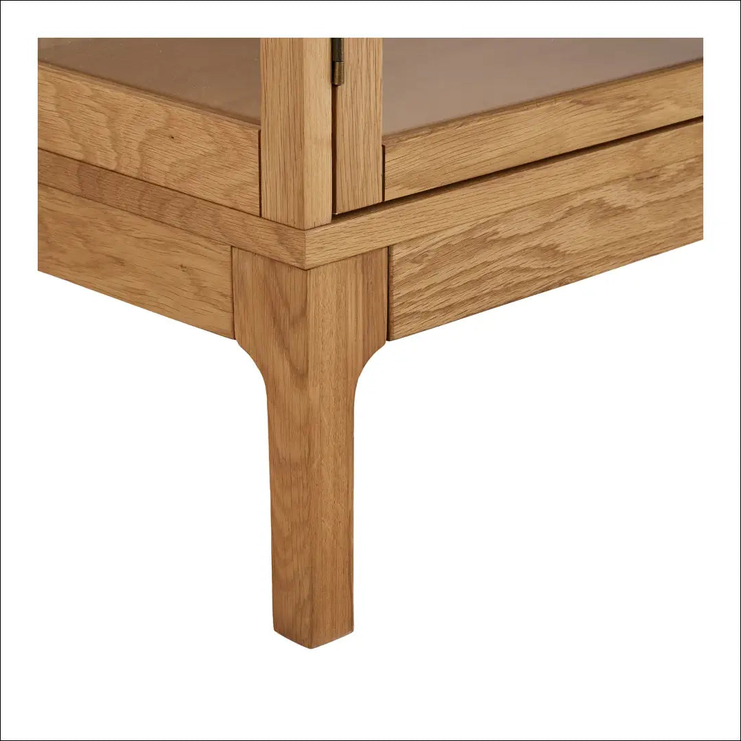 Spintelė 2 stiklinės durys lentynos ąžuolas/ąžuolo fanera/grūdintas stiklas natūrali 40x90x126 cm RD503 - €615 Save 15%