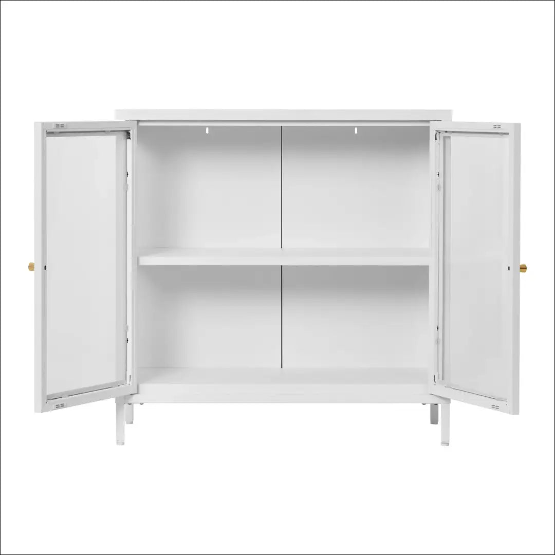 Spintelė 2 stiklinės durys plienas balta 80x35x80 cm RD516 - €162 Save 15% 100-200, __label:Pristatymas 5-14 d.d.,