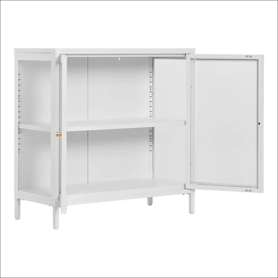 Spintelė 2 stiklinės durys plienas balta 80x35x80 cm RD516 - €162 Save 15% 100-200, __label:Pristatymas 5-14 d.d.,