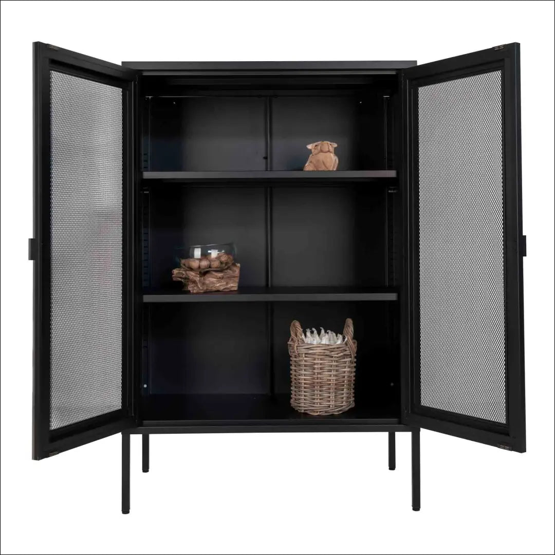 Spintelė 2 tinklinės durys plienas juoda 80x40x120 cm RD495 - €293 Save 15% __label:Pristatymas 5-14 d.d., Chests,