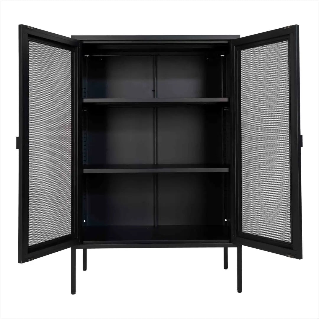 Spintelė 2 tinklinės durys plienas juoda 80x40x120 cm RD495 - €293 Save 15% __label:Pristatymas 5-14 d.d., Chests,