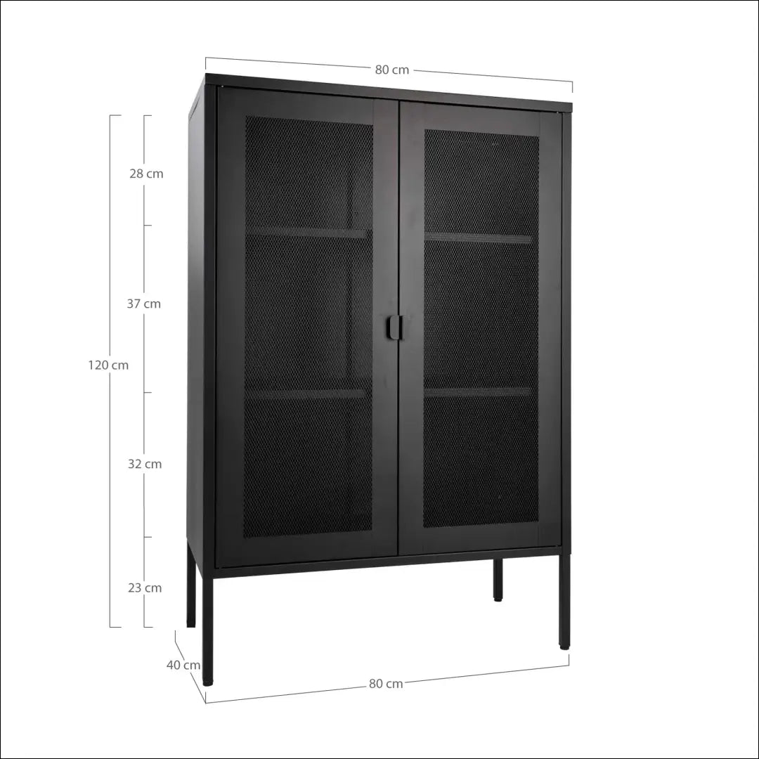 Spintelė 2 tinklinės durys plienas juoda 80x40x120 cm RD495 - €293 Save 15% __label:Pristatymas 5-14 d.d., Chests,