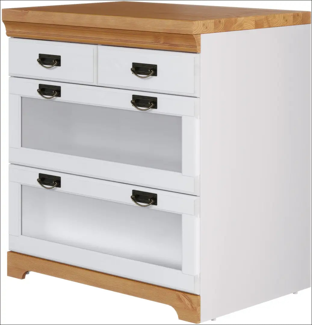 Spintelė KI1722 - €295 Save 50% __label:Pristatymas 1-2 d.d., color-balta, color-ruda, komodos, material-medzio-masyvas