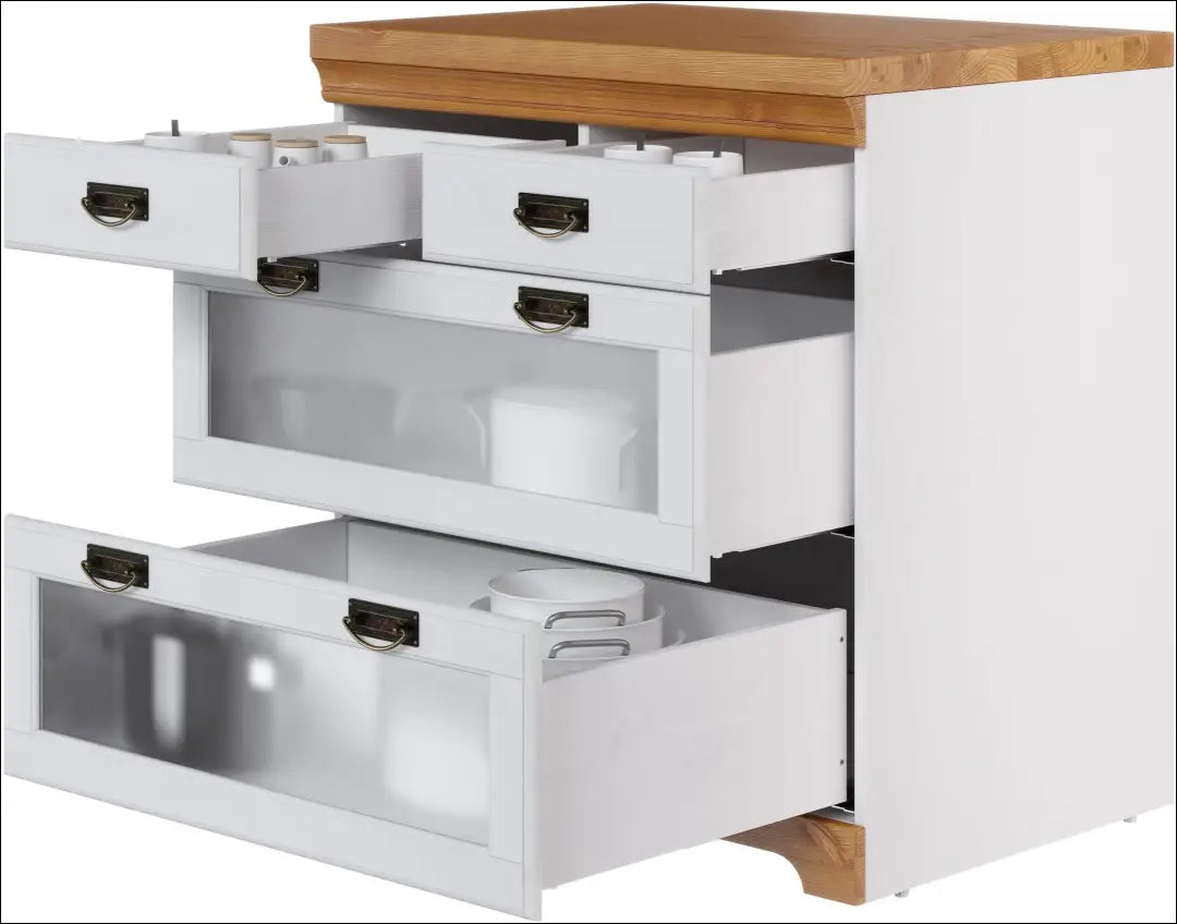 Spintelė KI1722 - €295 Save 50% __label:Pristatymas 1-2 d.d., color-balta, color-ruda, komodos, material-medzio-masyvas