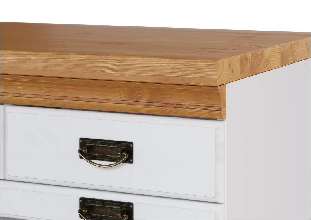 Spintelė KI1722 - €295 Save 50% __label:Pristatymas 1-2 d.d., color-balta, color-ruda, komodos, material-medzio-masyvas