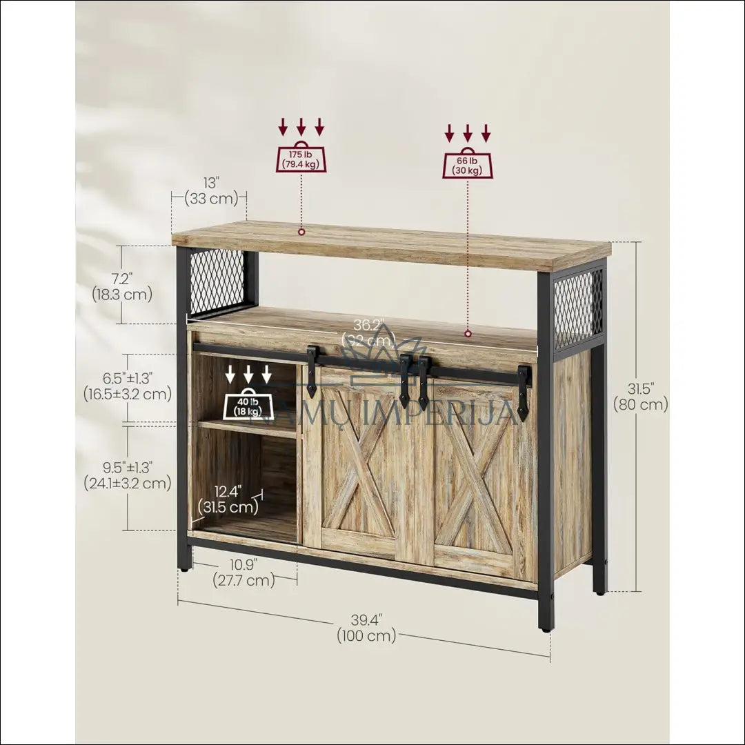 Spintelė SM1111 - €148 Save 40% 100-200, __label:Pristatymas 5-14 d.d., komodos, notouch30, song 100x33x80cm / Ruda