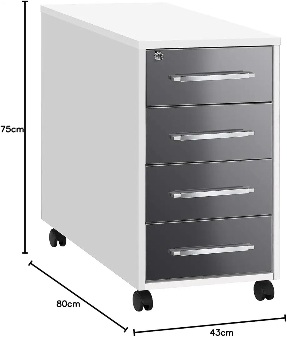 Spintelė su ratukais KI1466 - €102 Save 50% 100-200, __label:Pristatymas 1-2 d.d., biuro-baldai, color-balta,