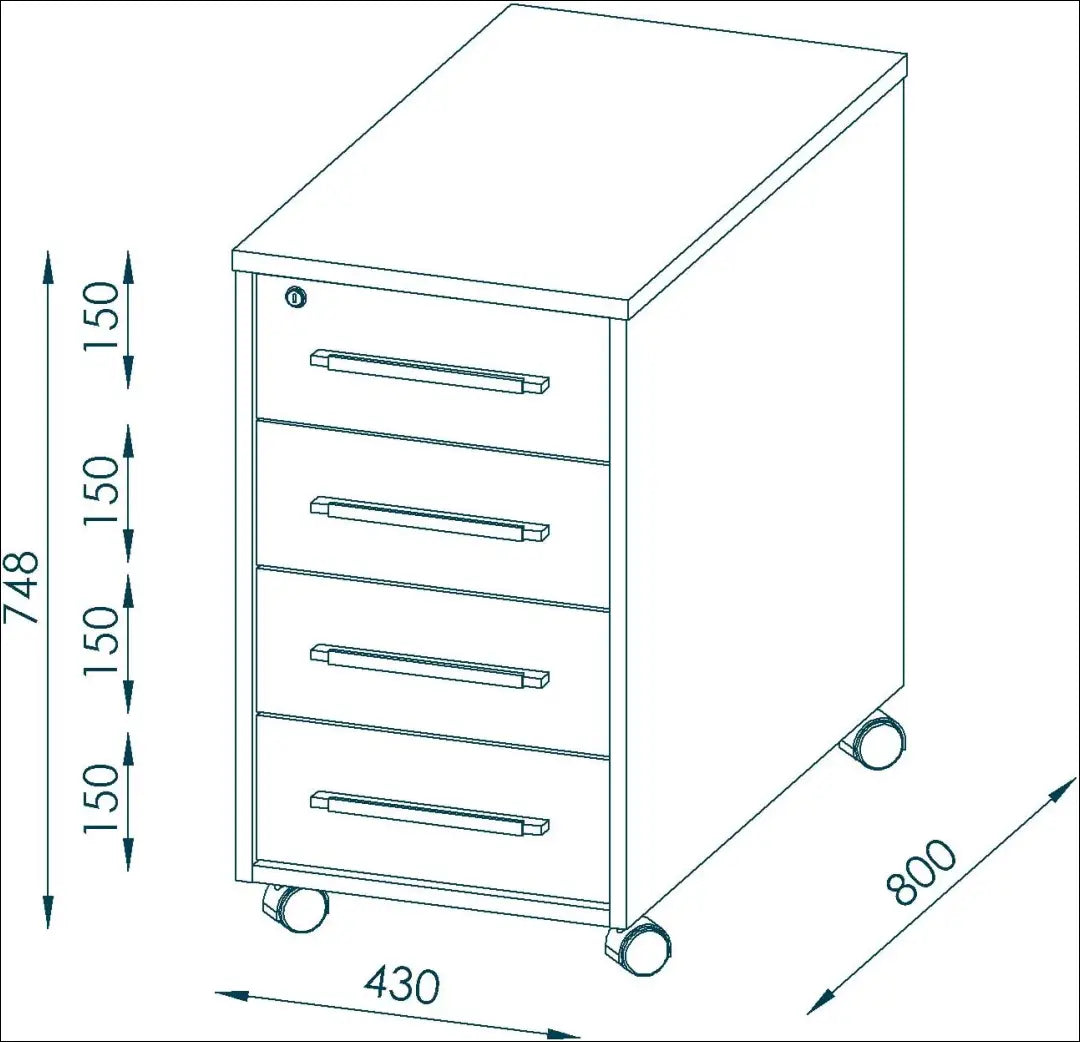 Spintelė su ratukais KI1466 - €102 Save 50% 100-200, __label:Pristatymas 1-2 d.d., biuro-baldai, color-balta,