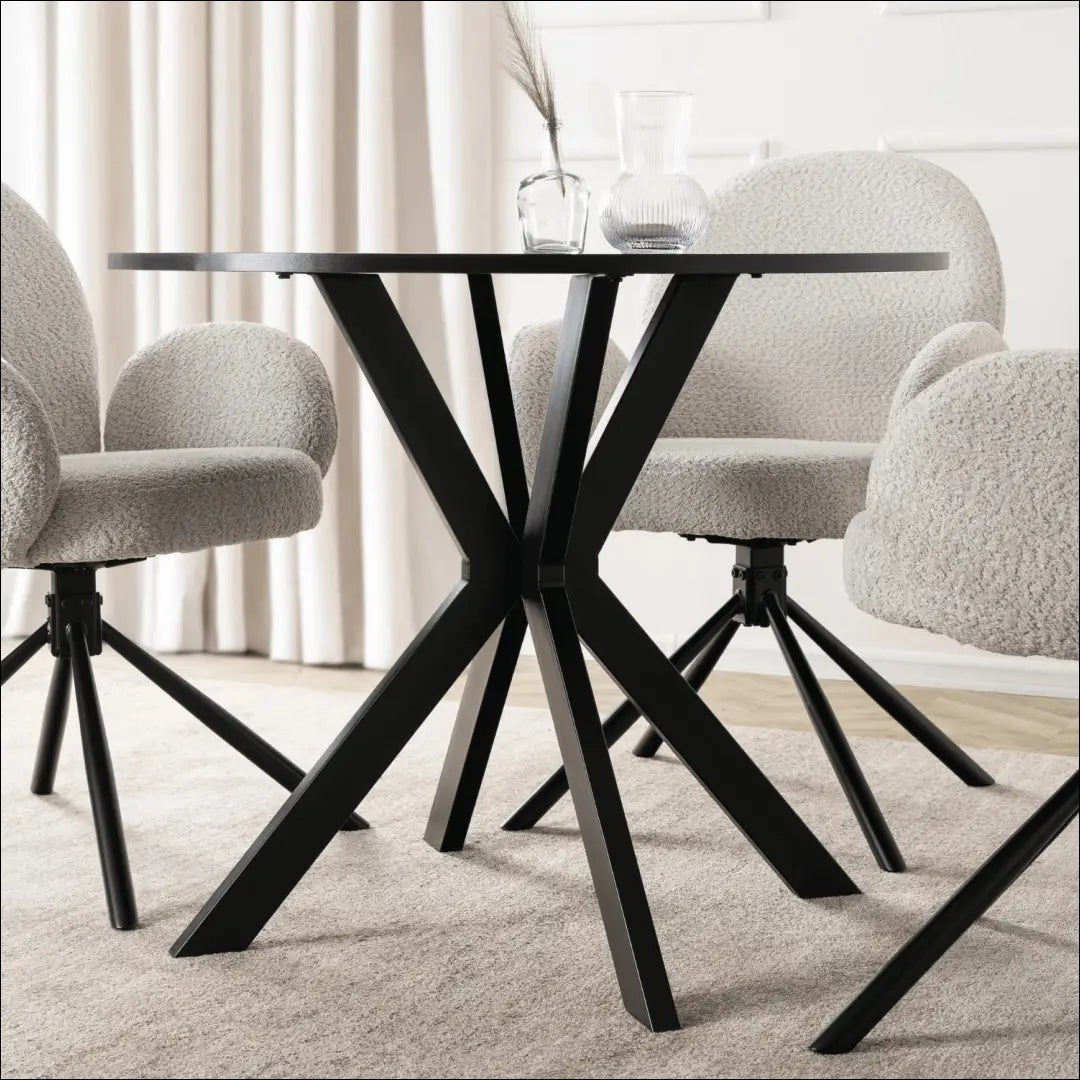 Stalas apvalus iš MDF juodos spalvos 90 cm TE618 - €114 Save 15% 100-200, __label:Pristatymas 5-14 d.d., elite, Stoły,