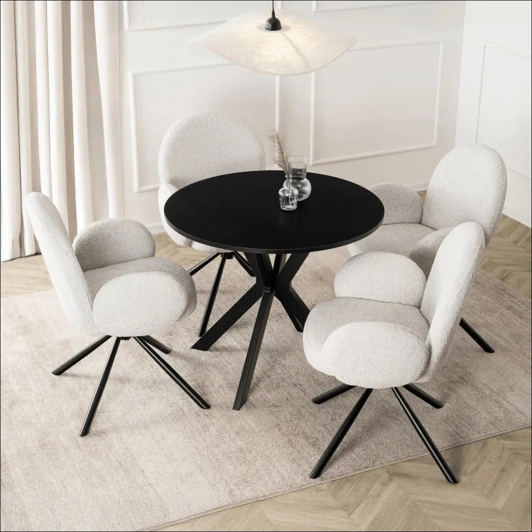 Stalas apvalus iš MDF juodos spalvos 90 cm TE618 - €114 Save 15% 100-200, __label:Pristatymas 5-14 d.d., elite, Stoły,