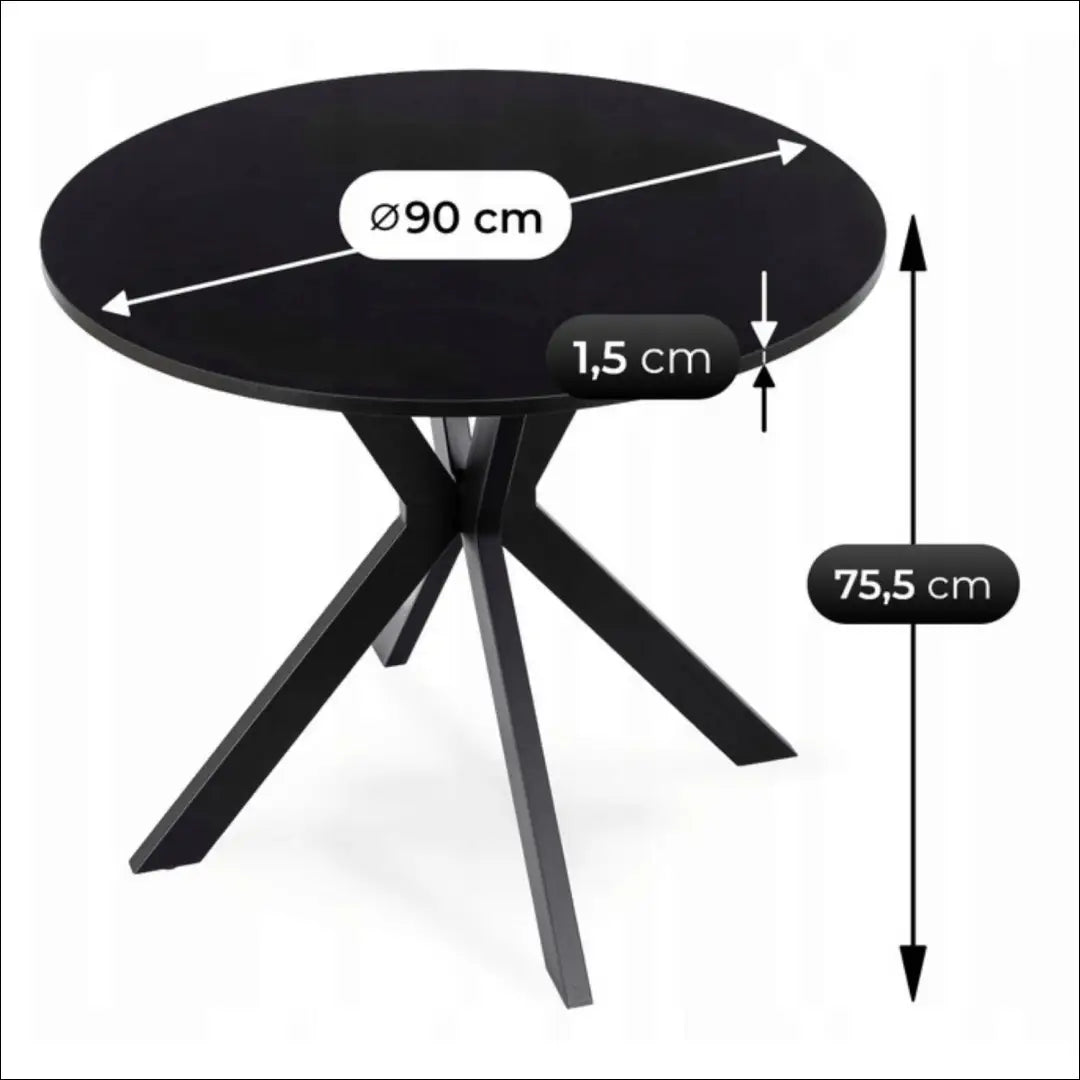 Stalas apvalus iš MDF juodos spalvos 90 cm TE618 - €114 Save 15% 100-200, __label:Pristatymas 5-14 d.d., elite, Stoły,