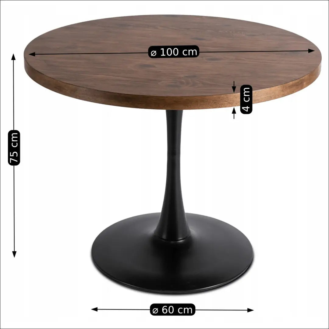 Stalas apvalus iš MDF juodos spalvos / ąžuolo 100 cm TE159 - €144 Save 15% 100-200, __label:Pristatymas 5-14 d.d.,