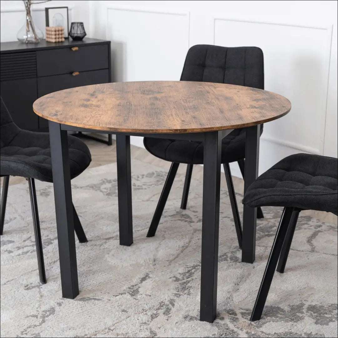 Stalas apvalus iš MDF juodos spalvos / ąžuolo 100 cm TE350 - €156 Save 15% 100-200, __label:Pristatymas 5-14 d.d.,