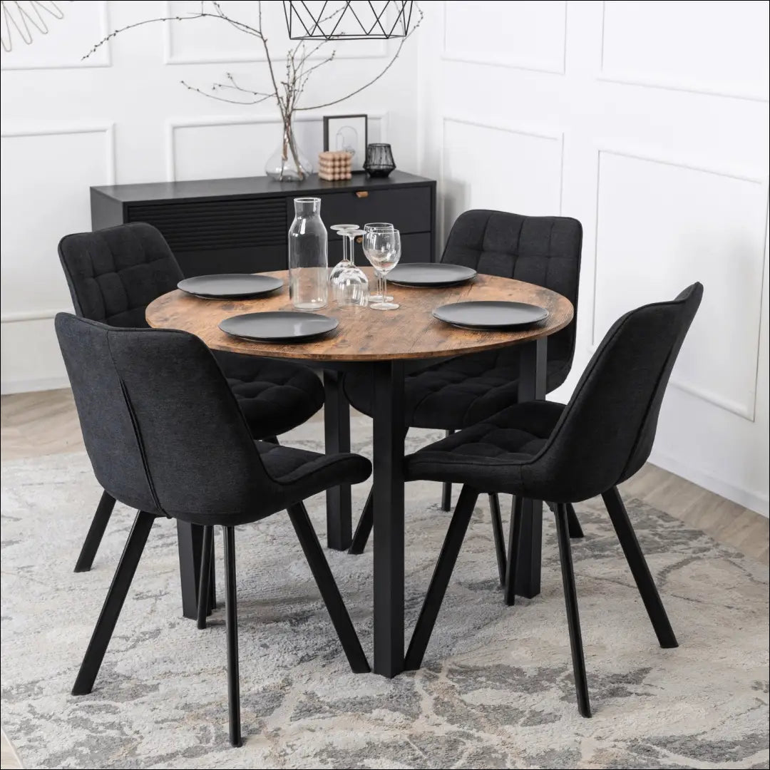 Stalas apvalus iš MDF juodos spalvos / ąžuolo 100 cm TE350 - €156 Save 15% 100-200, __label:Pristatymas 5-14 d.d.,