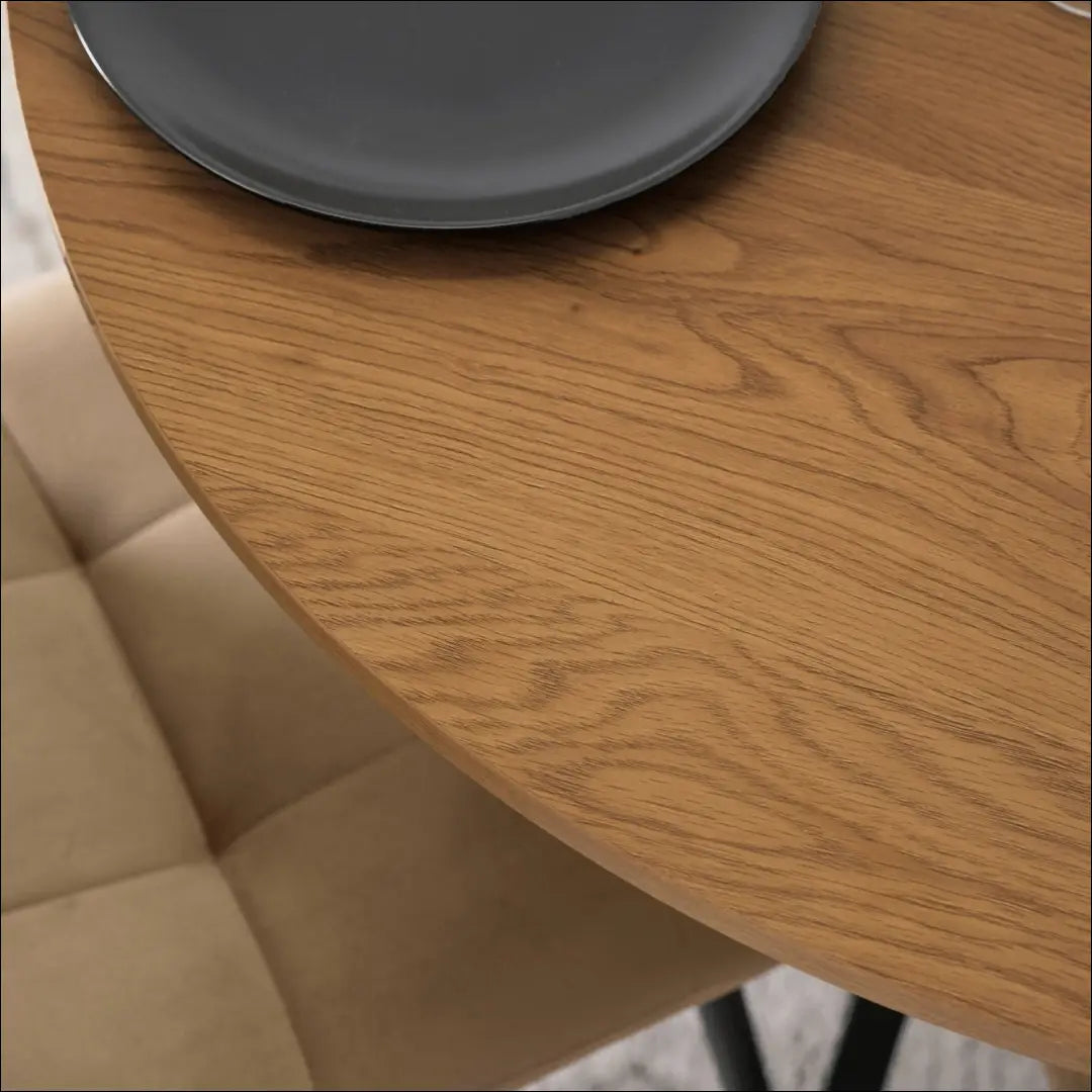 Stalas apvalus iš MDF juodos spalvos / ąžuolo 90 cm TE619 - €118 Save 15% 100-200, __label:Pristatymas 5-14 d.d.,