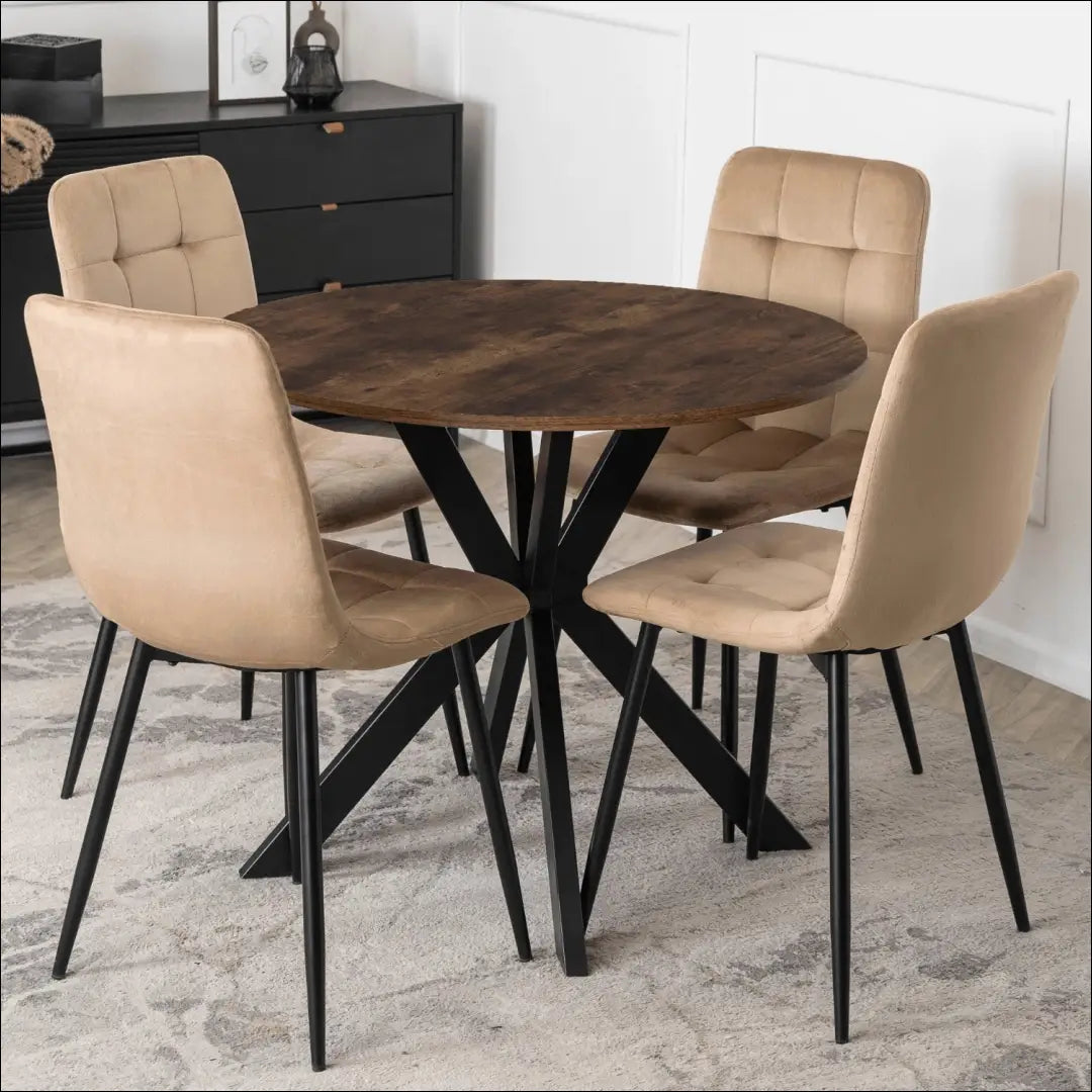 Stalas apvalus iš MDF juodos spalvos / ąžuolo 90 cm TE620 - €118 Save 15% 100-200, __label:Pristatymas 5-14 d.d.,