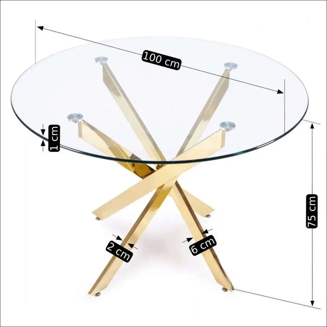 Stalas apvalus su stikliniu stalviršiu 110 cm TE186 - €156 Save 15% 100-200, __label:Pristatymas 5-14 d.d., elite,