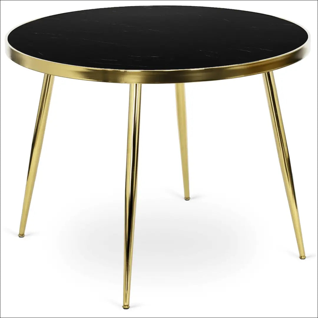 Stalas apvalus su stikliniu stalviršiu juodos spalvos / auksinės 100 cm TE160 - €149 Save 15% 100-200,