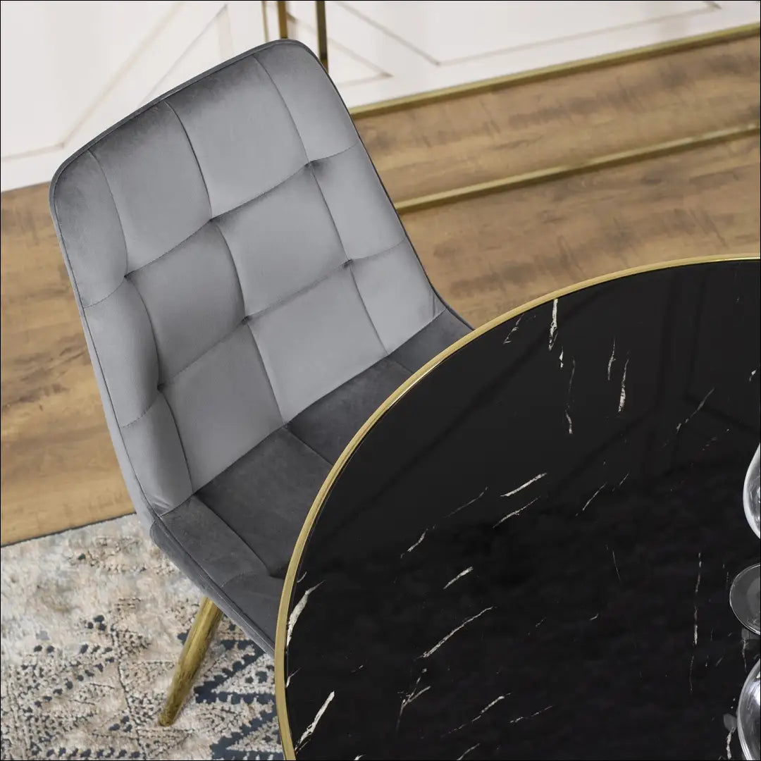 Stalas apvalus su stikliniu stalviršiu juodos spalvos / auksinės 100 cm TE160 - €149 Save 15% 100-200,