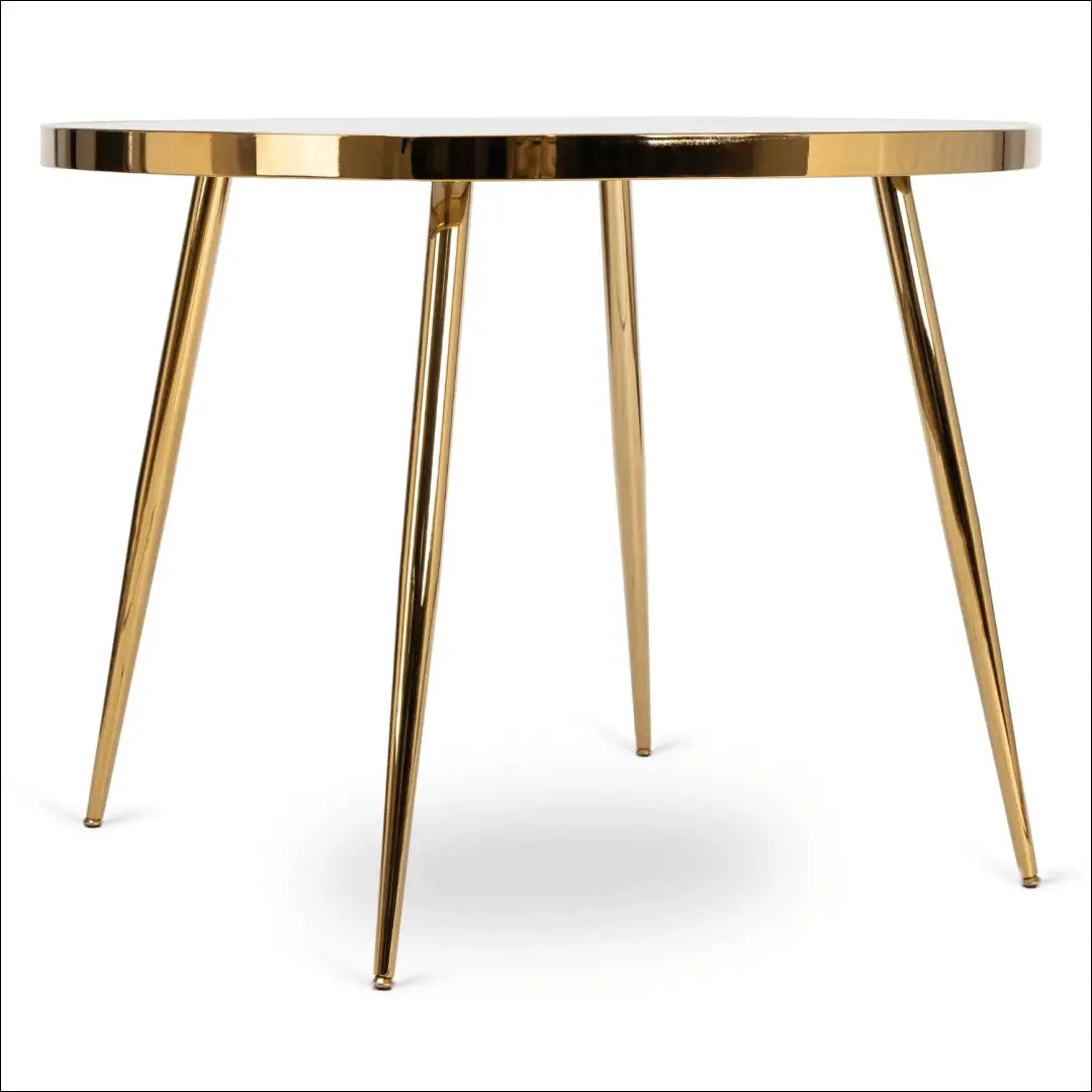 Stalas apvalus su stikliniu stalviršiu pilkos spalvos / auksinės 100 cm TE779 - €149 Save 15% 100-200,