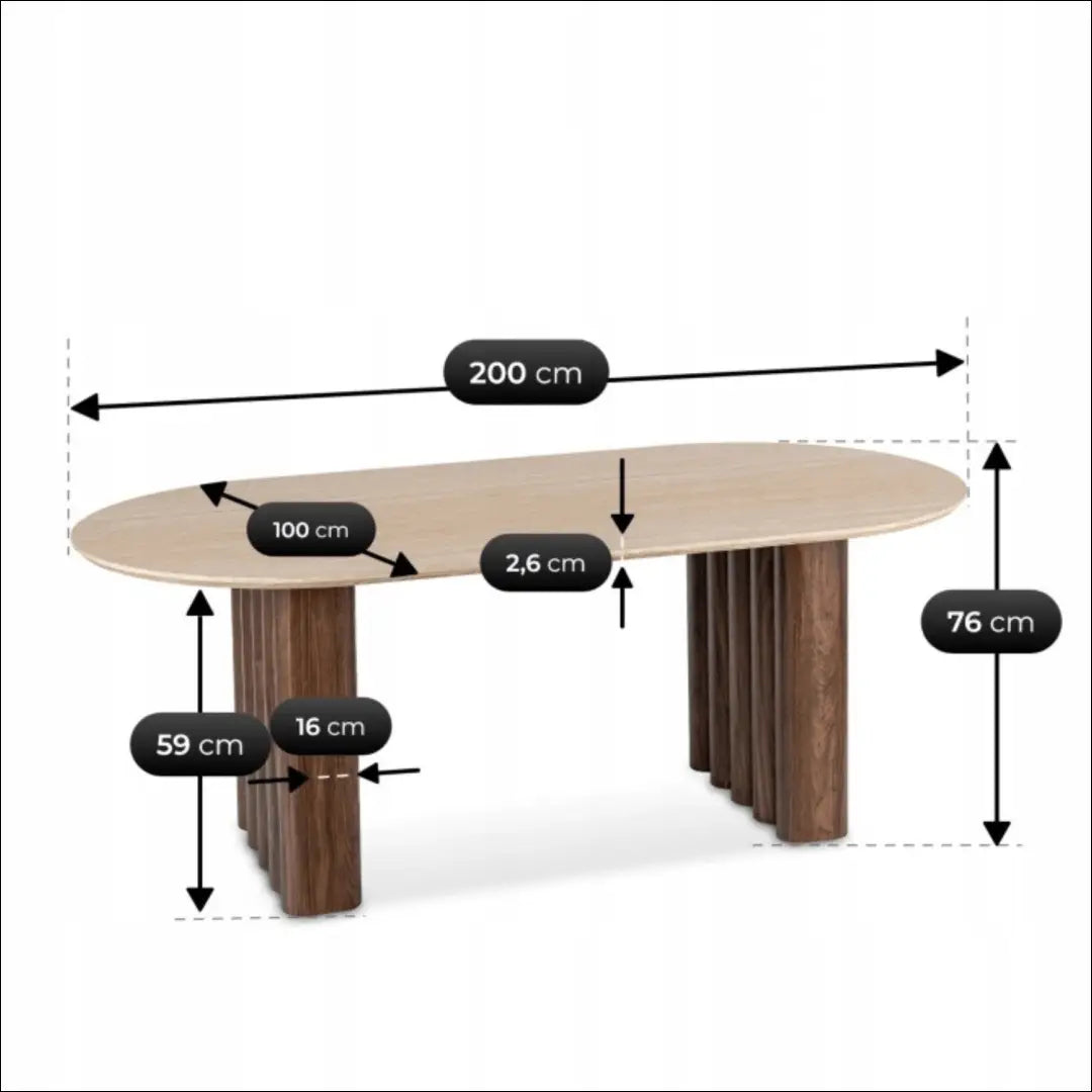 Stalas iš MDF riešuto spalvos 200 cm TE1128 - €387 Save 15% __label:Pristatymas 5-14 d.d., elite, over-200, Stoły,