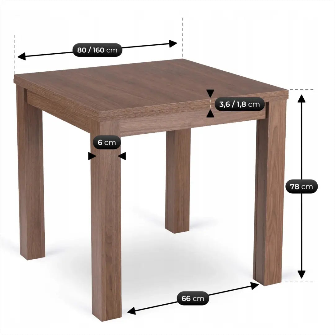 Stalas 80-160 cm Nicea riešutmedis TE2550 - €162.26 Save 15% __label:Pristatymas 5-14 d.d., Newelite Naujausi produktai