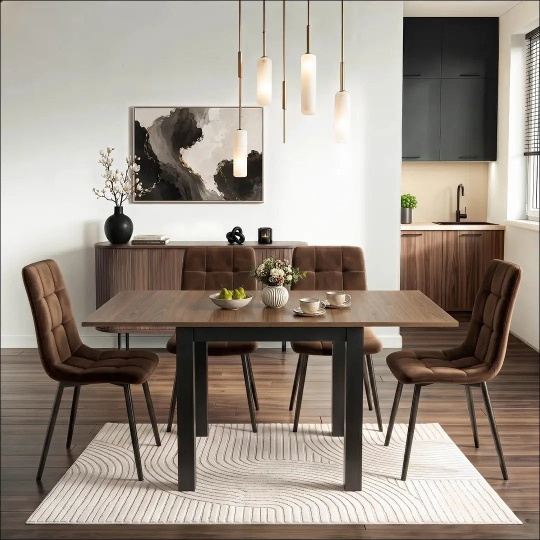 Stalas MAX 80-160 cm Nicea riešuto spalvos/juodas TE2554 - €162.26 Save 15% __label:Pristatymas 5-14 d.d., Newelite