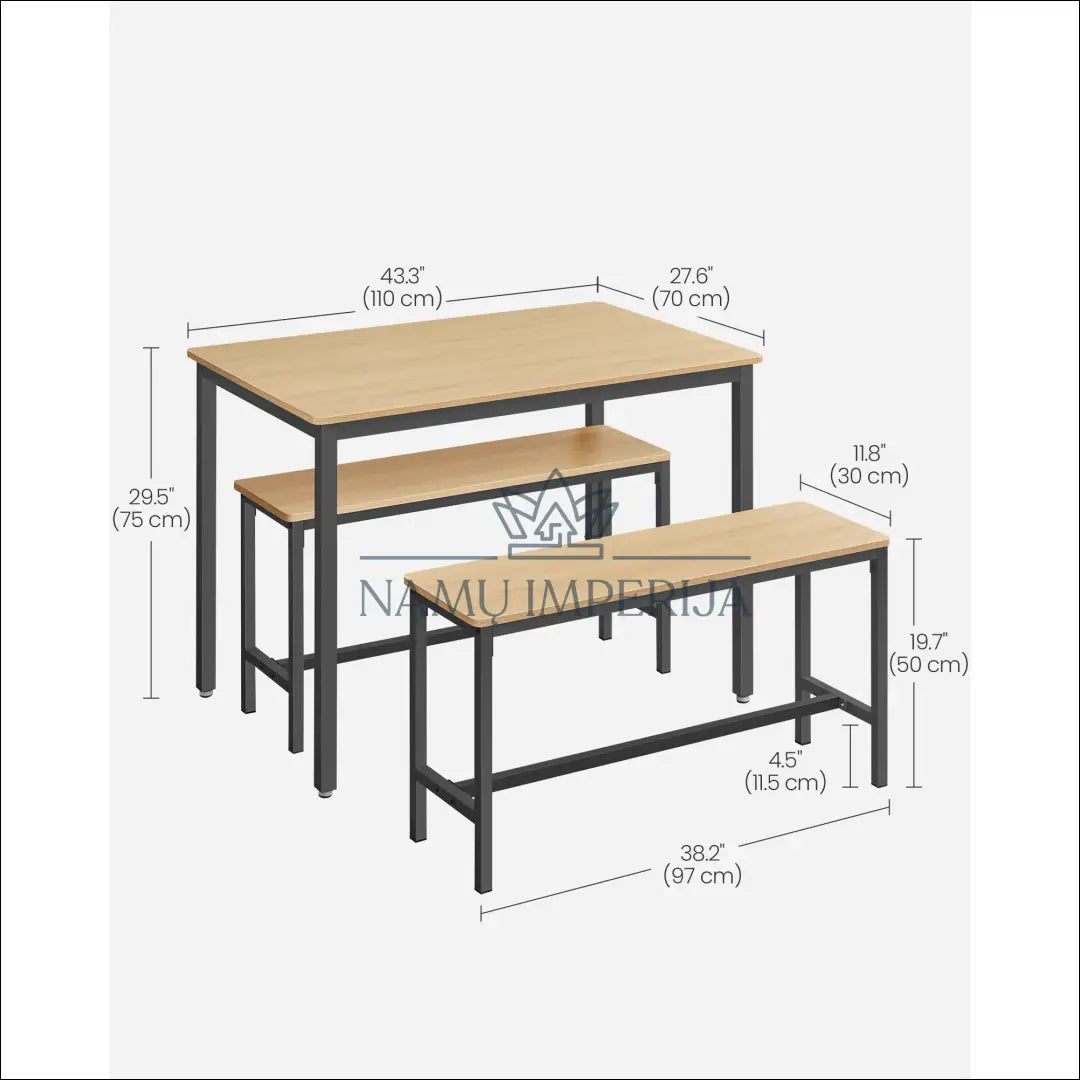 Valgomojo stalas su suolais komplektas SM434 - €138 Save 30% 100-200, __label:Pristatymas 5-14 d.d., notouch30, song,