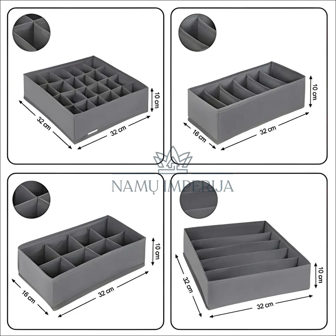 Stalčių dėžutės 8vnt SM569 - €52 Save 40% 50-100, __label:Pristatymas 5-14 d.d., daiktadeze, notouch30, song Pilka