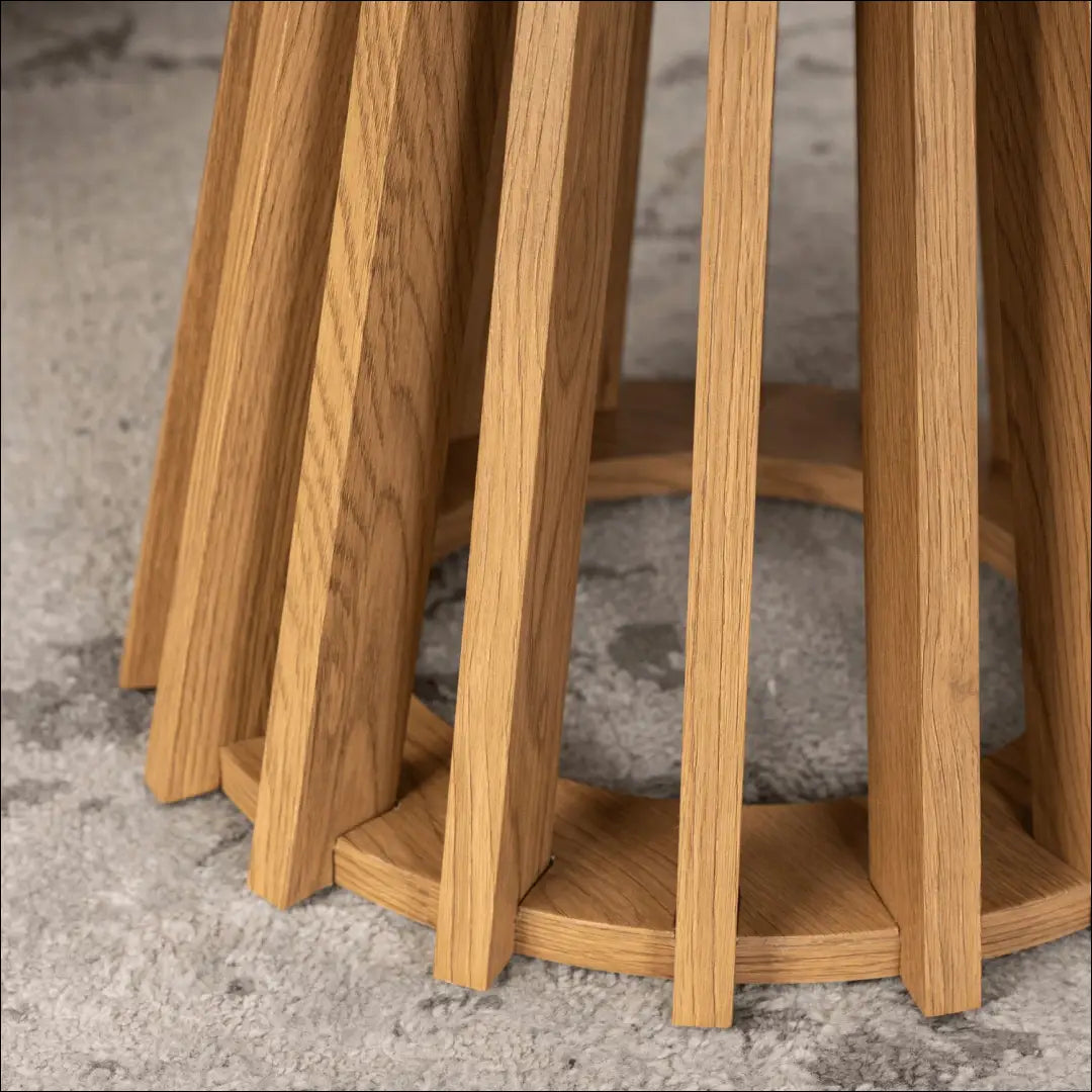 Staliukas apvalus iš MDF ąžuolo spalvos TE318 - €120 Save 15% 100-200, __label:Pristatymas 5-14 d.d., elite, uzsakomi,