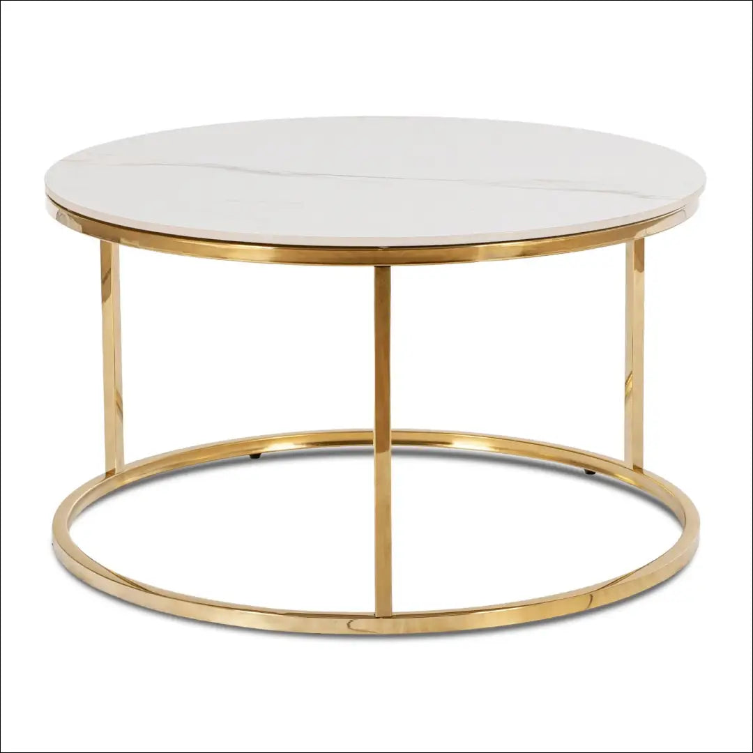Staliukas apvalus iš MDF baltos spalvos / auksinės TE1247 - €134 Save 15% 100-200, __label:Pristatymas 5-14 d.d.,