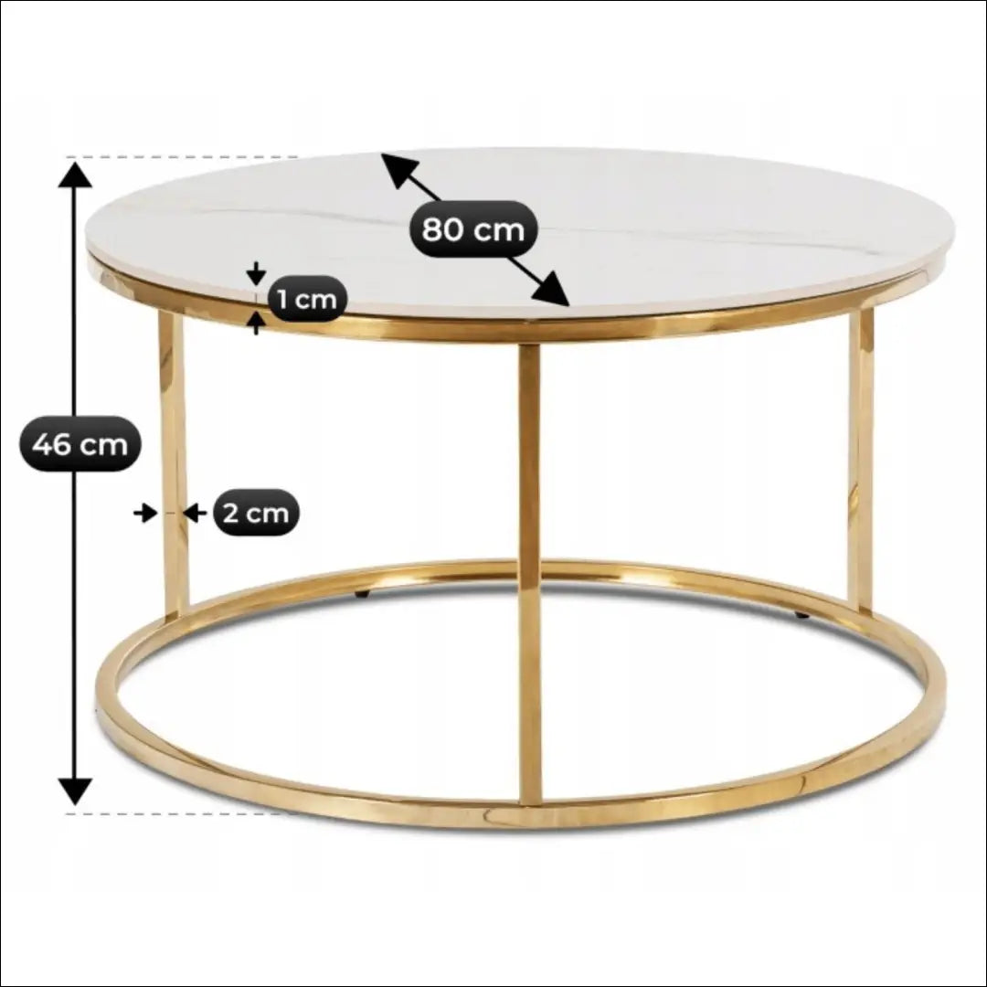 Staliukas apvalus iš MDF baltos spalvos / auksinės TE1247 - €134 Save 15% 100-200, __label:Pristatymas 5-14 d.d.,