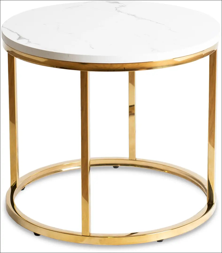 Staliukas apvalus iš MDF baltos spalvos / auksinės TE228 - €65 Save 15% 50-100, __label:Pristatymas 5-14 d.d., elite,
