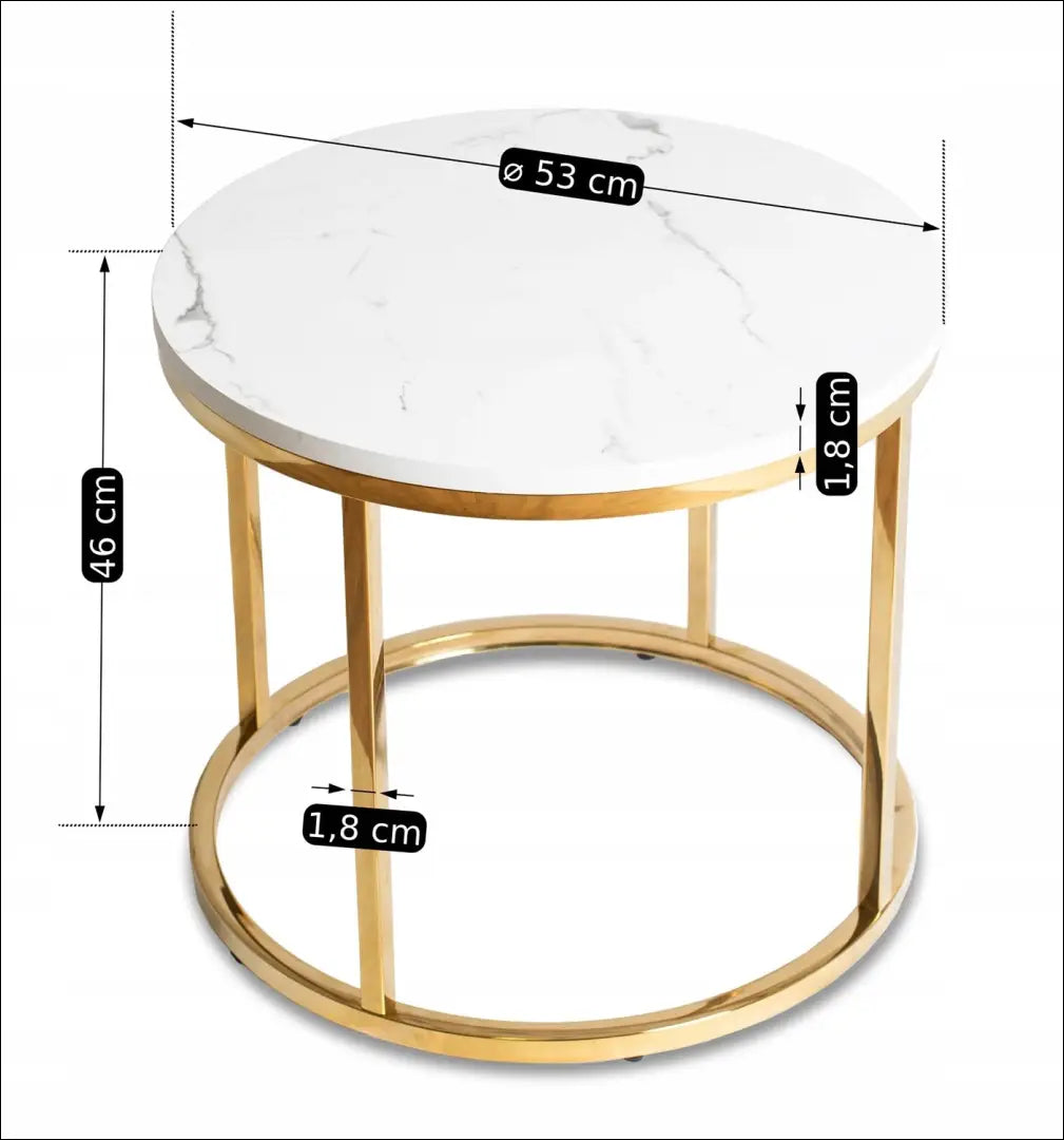 Staliukas apvalus iš MDF baltos spalvos / auksinės TE228 - €65 Save 15% 50-100, __label:Pristatymas 5-14 d.d., elite,