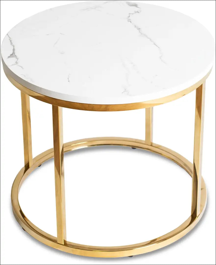 Staliukas apvalus iš MDF baltos spalvos / auksinės TE228 - €65 Save 15% 50-100, __label:Pristatymas 5-14 d.d., elite,