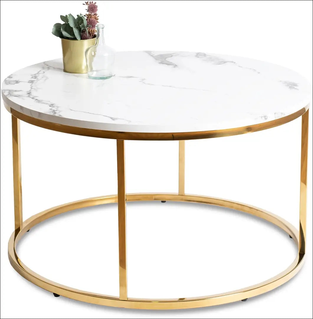 Staliukas apvalus iš MDF baltos spalvos / auksinės TE229 - €82 Save 15% 50-100, __label:Pristatymas 5-14 d.d., elite,