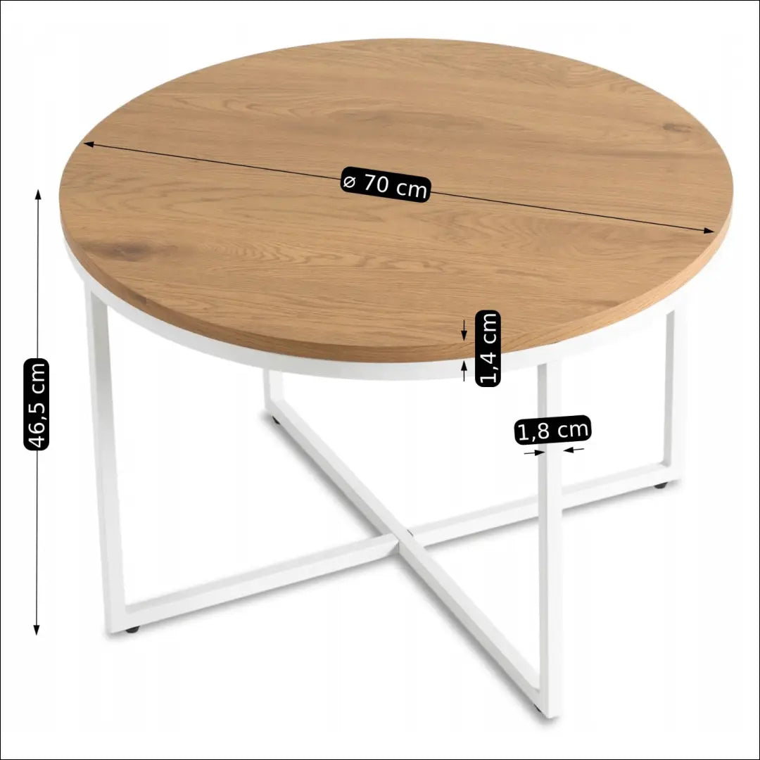 Staliukas apvalus iš MDF baltos spalvos / ąžuolo TE486 - €90 Save 15% 50-100, __label:Pristatymas 5-14 d.d., elite,