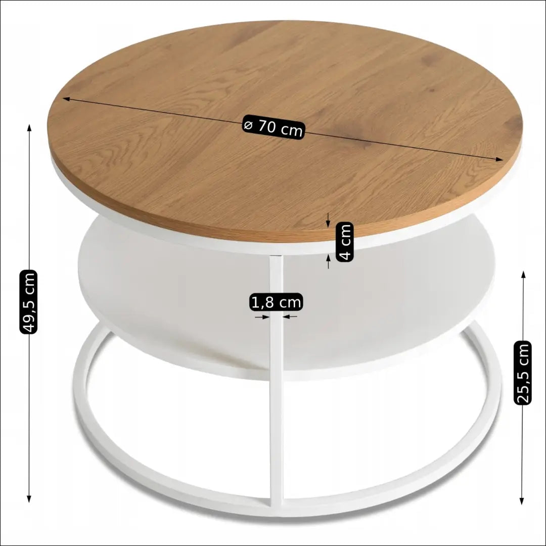 Staliukas apvalus iš MDF baltos spalvos / ąžuolo TE497 - €95 Save 15% 50-100, __label:Pristatymas 5-14 d.d., elite,