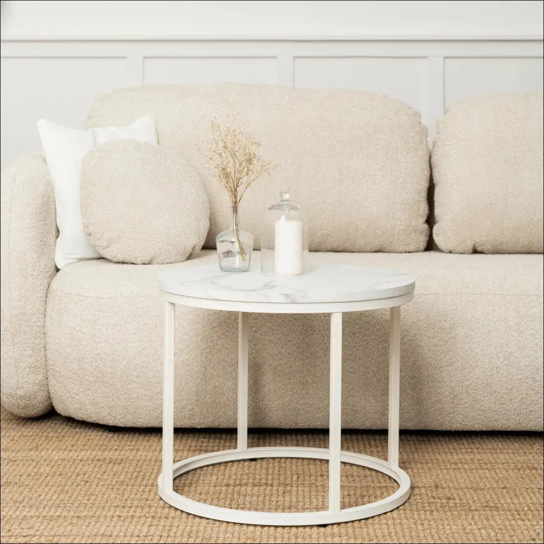 Staliukas apvalus iš MDF baltos spalvos / marmuro TE282 - €46 Save 15% 25-50, __label:Pristatymas 5-14 d.d., elite,