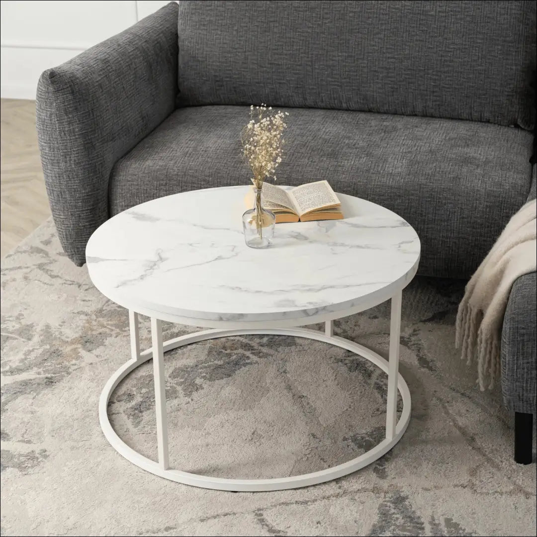 Staliukas apvalus iš MDF baltos spalvos / marmuro TE283 - €70 Save 20% 50-100, __label:Pristatymas 5-14 d.d., elite,