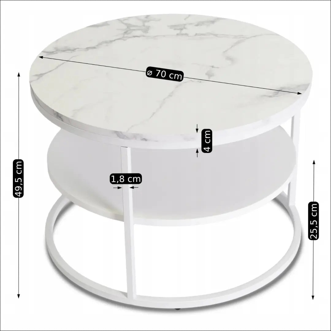 Staliukas apvalus iš MDF baltos spalvos / marmuro TE493 - €95 Save 15% 50-100, __label:Pristatymas 5-14 d.d., elite,